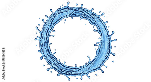 Circular water splash design element.