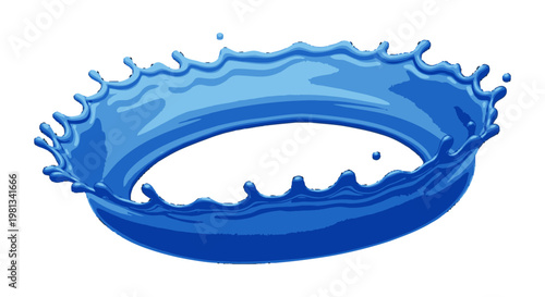 Splash of blue water on white background.