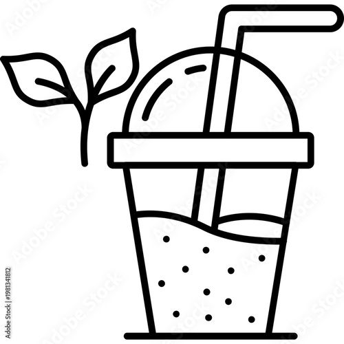 Green Smoothie Outline Icon