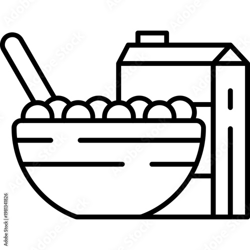 Breakfast Bowl Outline Icon