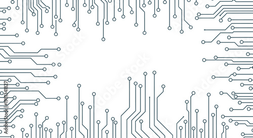 Circuit board pattern with lines and dots.