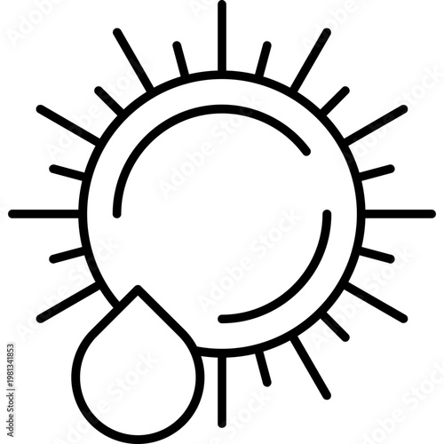 Vitamin D Sun Outline Icon