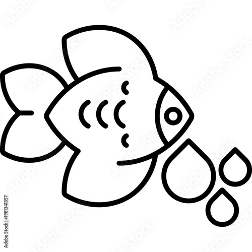 Omega 3 Fish Outline Icon