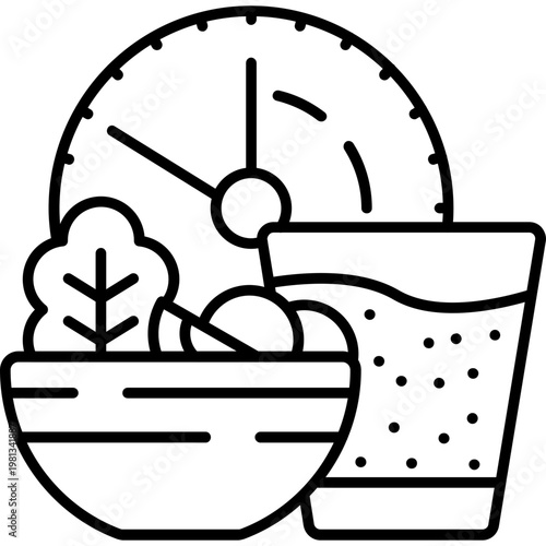 Meal Timing Outline Icon