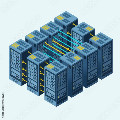 Servers in a data center network.