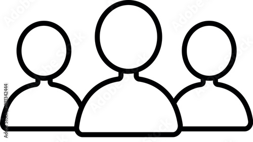 İsolated Group of People Outline Icon