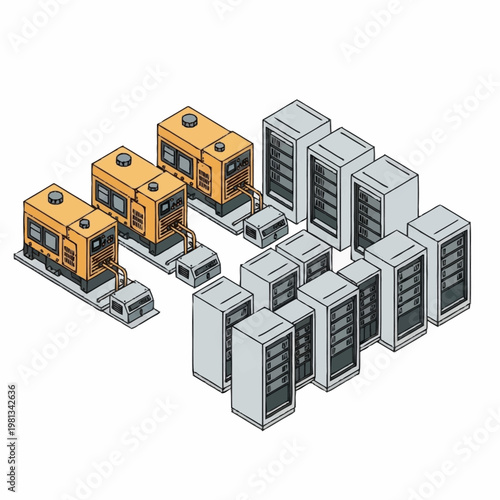 Group of computer server machines.