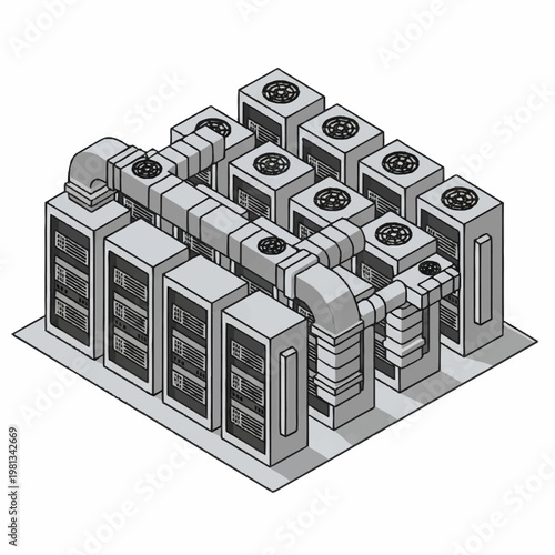 Computer servers and data storage units.