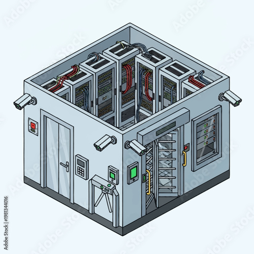 Industrial control room interior design.