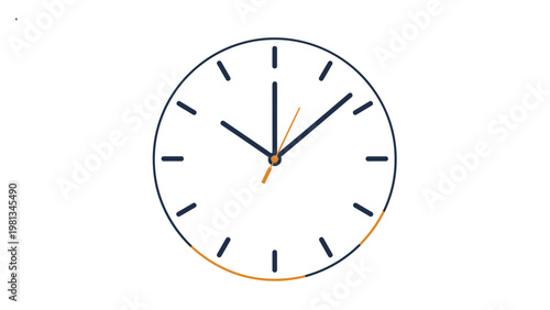 Minimalist analog clock face showing ten minutes past ten oclock with sleek dark hands on a white background.