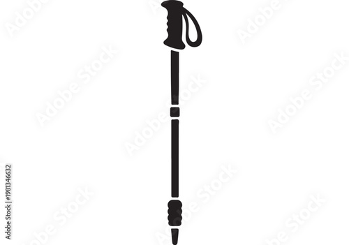 Trekking Pole Isolated on White for Hiking, Mountaineering, and Outdoor Adventure Gear Concepts