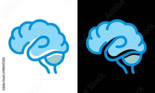 Brain illustrations with different backgrounds are shown side by side