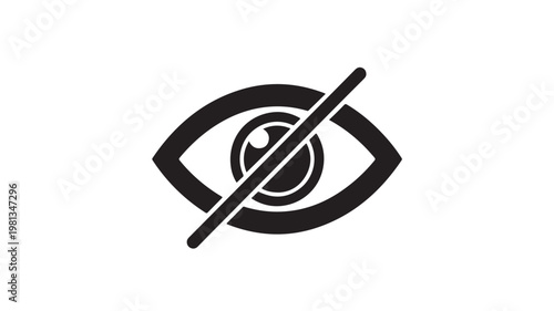 Privacy icon no eye symbol with slash for security restricted access and confidentiality concepts