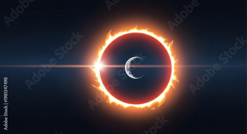 Celestial Event Solar Eclipse Moon Blocking Sun Corona.