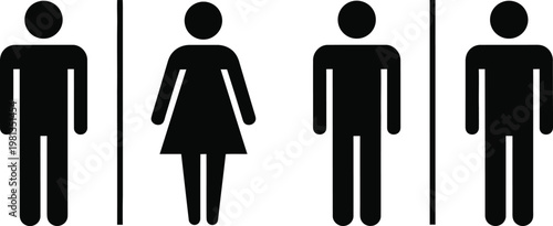 Gender specific restroom public icons for male and female facilities