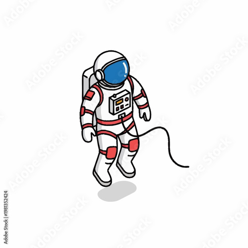 Astronaut in white space suit.