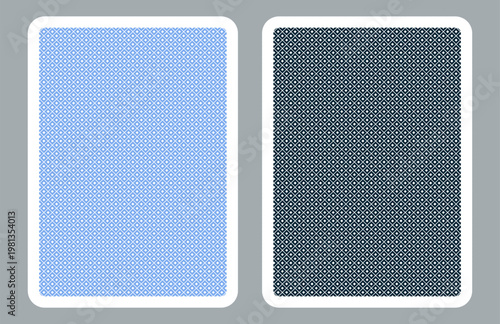 Back of a poker card set. Vector illustration with editable lines. Decorative geometric pattern, symmetrical design, ideal for casino themes, card games, and print projects. Simple design