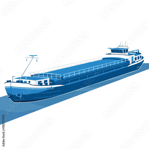 Large Cargo Ship Sailing on Open Water Under Clear Blue Sky