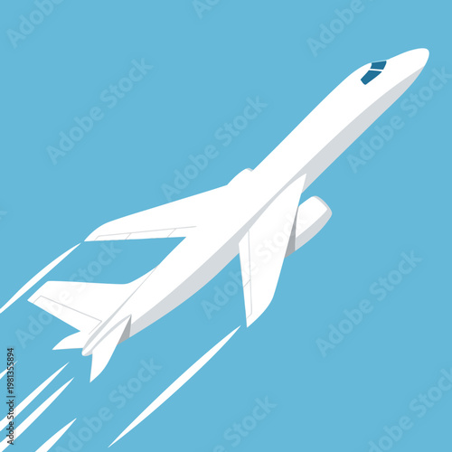 Modern Commercial Airplane Flying in Clear Sky