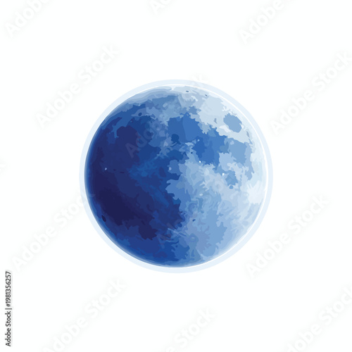 Beautiful Full Moon Illustration with Night Sky Background