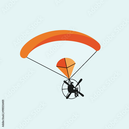 Paragliding Adventure in Clear Sky with Vibrant Paraglider