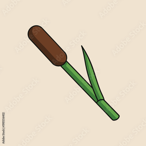 Colorful Plant with Green Stem and Brown Flower Bud for Gardening and Nature Concepts