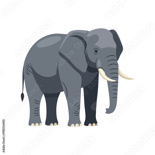 Majestic Gray Elephant Standing in Natural Habitat