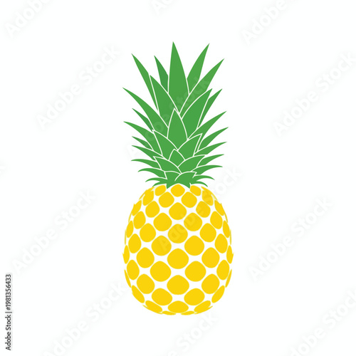 Vibrant Illustration of a Fresh Pineapple Fruit for Healthy Eating and Tropical Themes