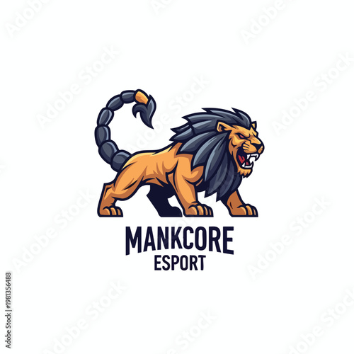 Dynamic Lion Mascot Logo for E sports Team and Gaming Communities
