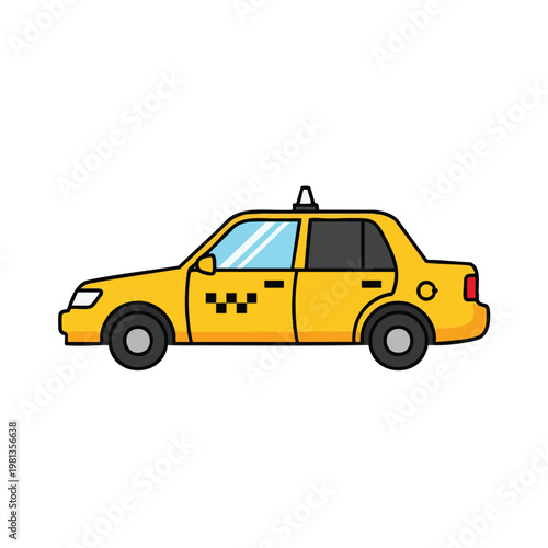 Bright Yellow Taxi Cab for Urban Transportation and City Commutes