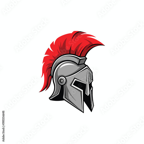 Stylish Spartan Helmet with Red Plume for Gaming and History Themes
