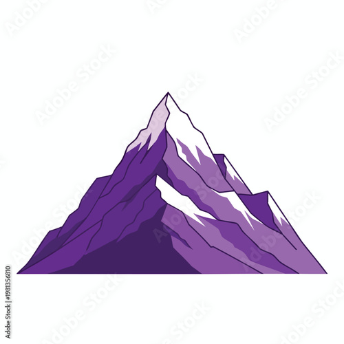 Majestic Mountain Peak with Snow Capped Summit and Rugged Terrain