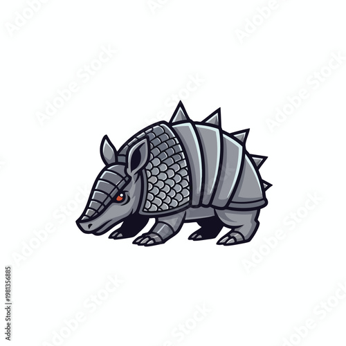 Cartoon Armored Armadillo Cartoon Animal Illustration for Kids and Education