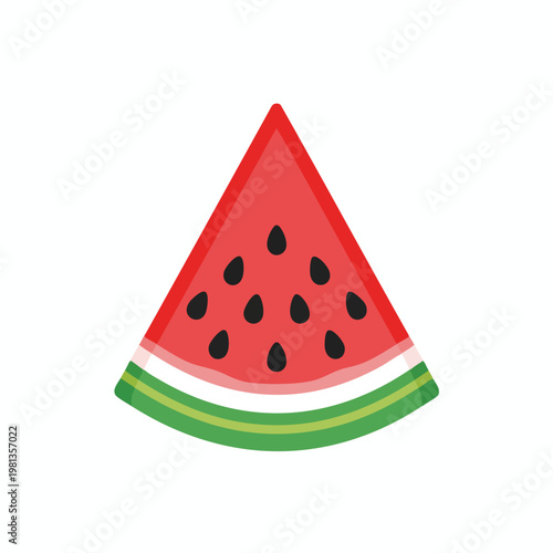 Vibrant Watermelon Slice on a White Background for Refreshing Summer Recipes