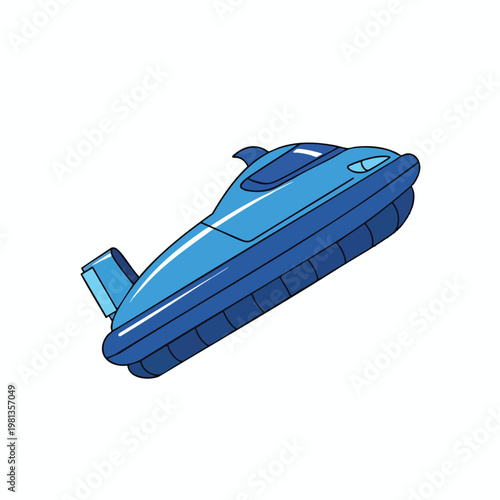 Stylish Blue Hovercraft Vehicle for Adventure and Water Transport