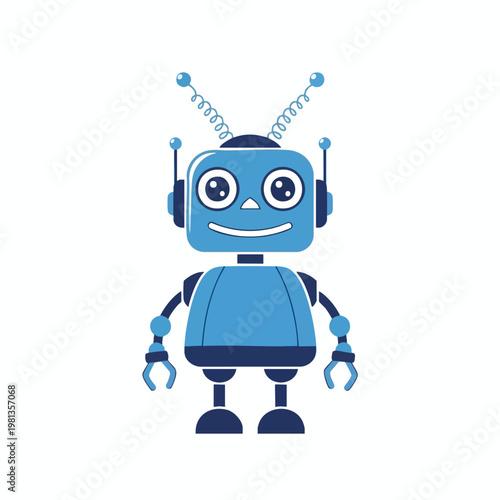 Adorable Cartoon Robot Character Illustration for Technology and Innovation Concepts