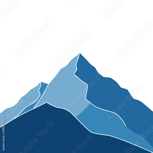 Majestic Mountain Landscape with Snow Capped Peaks and Clear Blue Sky