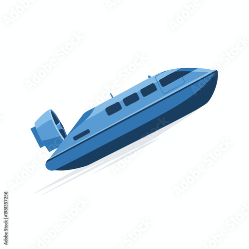 Modern Speedboat on Calm Waters for Leisure and Water Sports