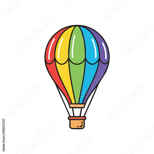 Colorful Hot Air Balloon Floating in the Sky Adventure and Travel Concept