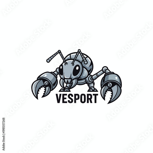 Futuristic Robot Crab Logo Design for Technology or Gaming Brands