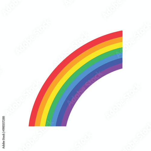 Vibrant Rainbow Illustration Over White Background for Creative Design