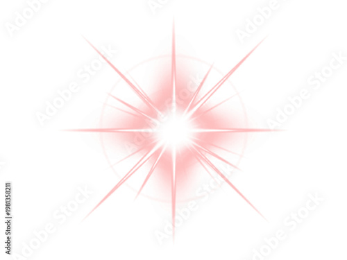Soft pink starburst effect with white center on plain background