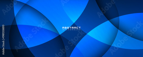 3D blue abstract background overlap layer on dark space with curved effect decoration. Modern graphic design element cutout style concept for web banner, art, flyer, card, or brochure cover