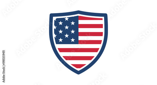 American Flag Shield Symbol of Patriotism and Protection.