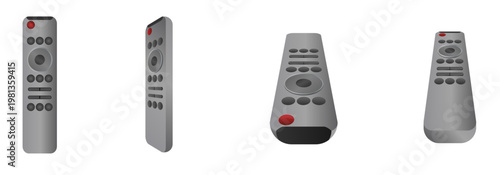 Control remoto de televisor led, lcd y smart tv. Ilustración vectorial con color degradado. Icono de tecnología para sitio web, folleto, app, tienda virtual, tienda de electrodomésticos y otros.