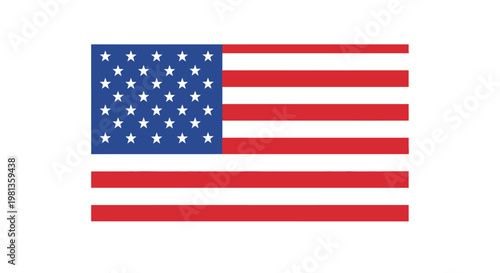 United States of America flag with stars and stripes.