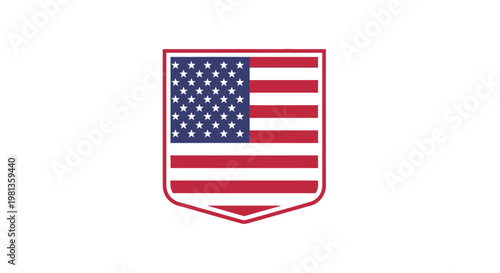American flag shield emblem representing patriotism and national pride.
