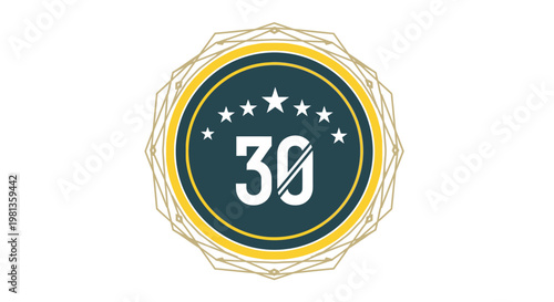 Thirty Year Anniversary Badge with Stars.