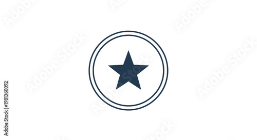 Simple dark star icon centered within a double circle outline.