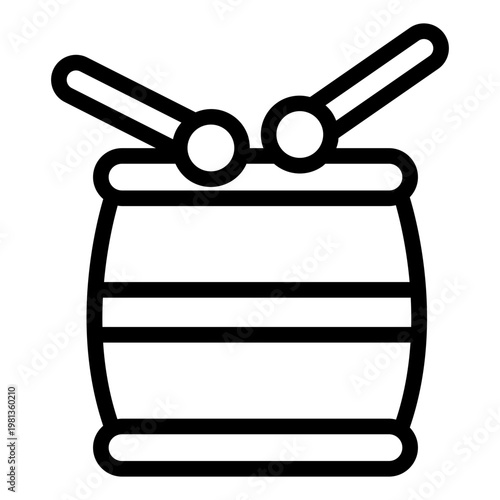 drum outline icon. percussion instrument. musical rhythm. parade gear.